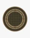 Ruggable Pine Border Dark Olive Flatwoven Rug In Green