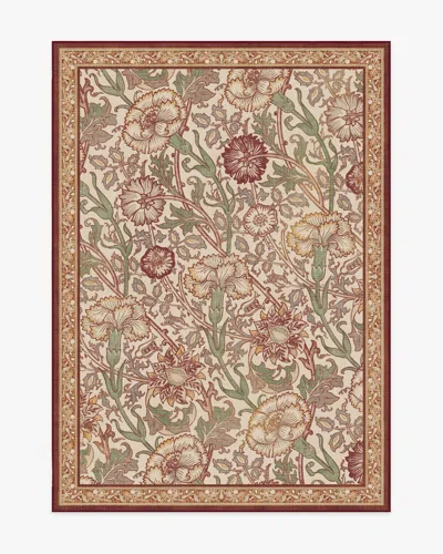 Ruggable Pink & Rose Burgundy Flatwoven Rug By Morris & Co. In Pattern