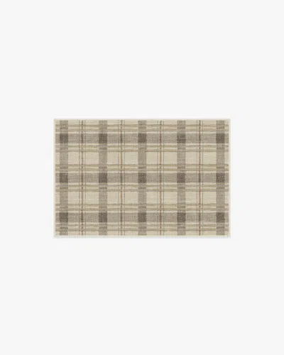 Ruggable Piper Plaid Neutral Flatwoven Rug In Brown