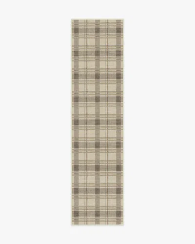 Ruggable Piper Plaid Neutral Flatwoven Rug In Brown