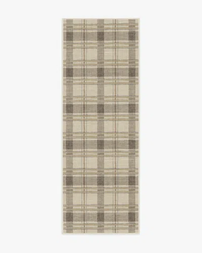 Ruggable Piper Plaid Neutral Flatwoven Rug In Brown