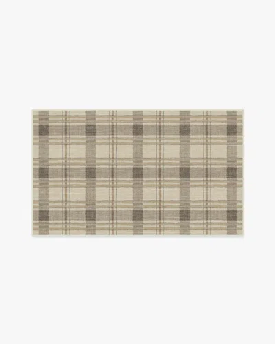 Ruggable Piper Plaid Neutral Flatwoven Rug In Brown