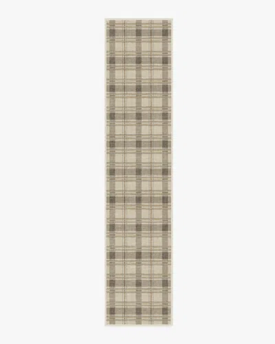 Ruggable Piper Plaid Neutral Flatwoven Rug In Brown