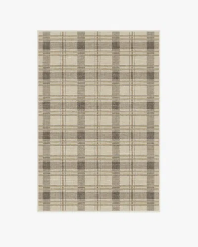 Ruggable Piper Plaid Neutral Flatwoven Rug In Brown