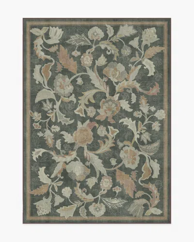 Ruggable Plume Charcoal Flatwoven Rug In Green