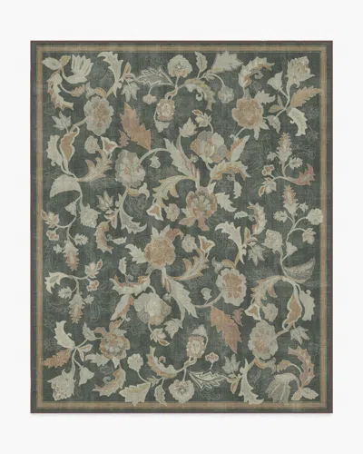 Ruggable Plume Charcoal Flatwoven Rug In Green