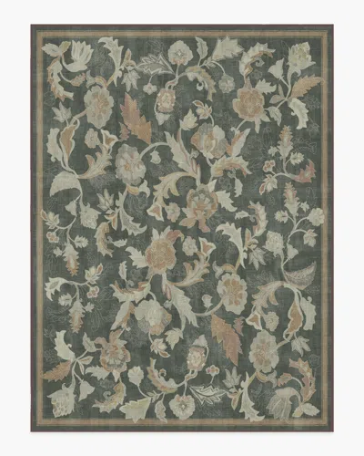 Ruggable Plume Charcoal Flatwoven Rug In Green