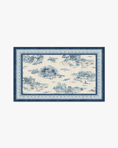 Ruggable Provence Toile Delft Blue Flatwoven Rug