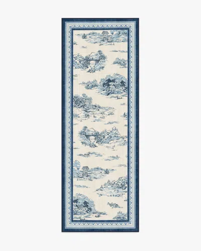 Ruggable Provence Toile Delft Blue Flatwoven Rug