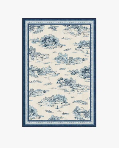 Ruggable Provence Toile Delft Blue Flatwoven Rug