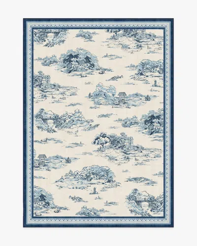 Ruggable Provence Toile Delft Blue Flatwoven Rug