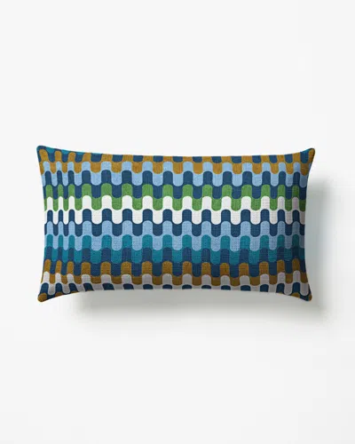 Ruggable Puzzles Blue & Cognac Woven Throw Pillow By Jonathan Adler