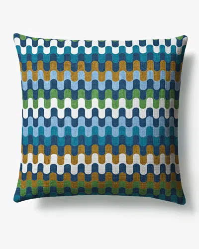 Ruggable Puzzles Blue & Cognac Woven Throw Pillow By Jonathan Adler