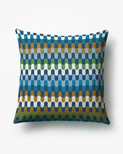 Ruggable Puzzles Blue & Cognac Woven Throw Pillow By Jonathan Adler