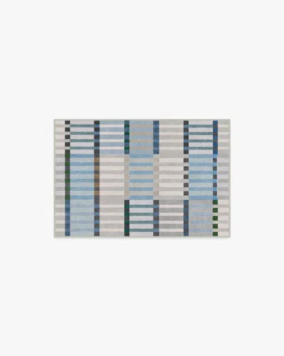 Ruggable Quincy Soft Blue Flatwoven Rug In Brown