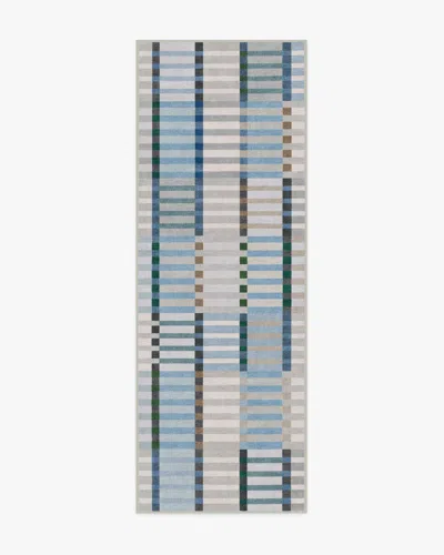 Ruggable Quincy Soft Blue Flatwoven Rug In Animal Print