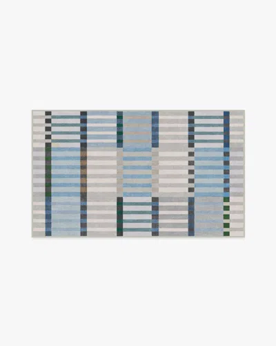 Ruggable Quincy Soft Blue Flatwoven Rug In Black