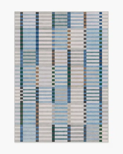 Ruggable Quincy Soft Blue Flatwoven Rug In Animal Print