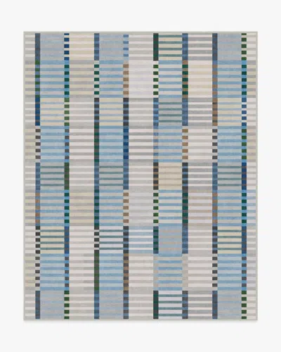 Ruggable Quincy Soft Blue Flatwoven Rug In Animal Print