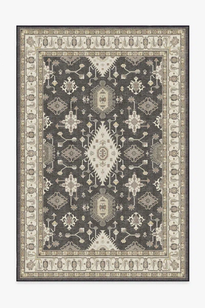 Ruggable Ranier Dark Wood Outdoor Rug In Black