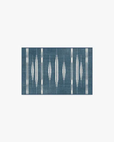 Ruggable Raye Indigo & Ivory Flatwoven Rug In Blue