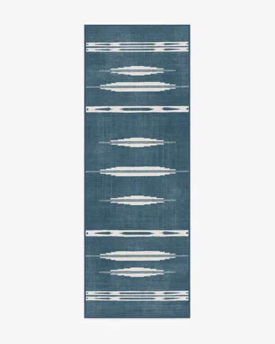 Ruggable Raye Indigo & Ivory Flatwoven Rug In Blue