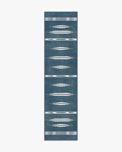 Ruggable Raye Indigo & Ivory Flatwoven Rug In Blue