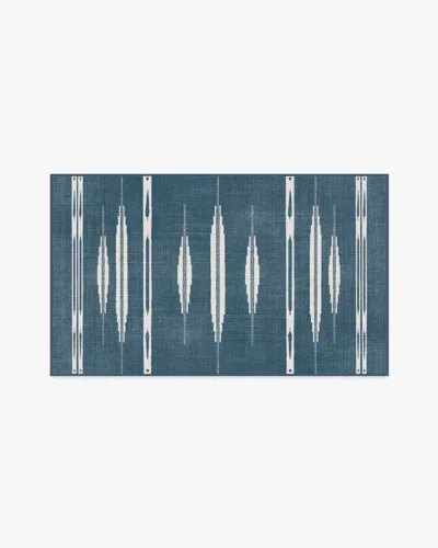 Ruggable Raye Indigo & Ivory Flatwoven Rug In Blue