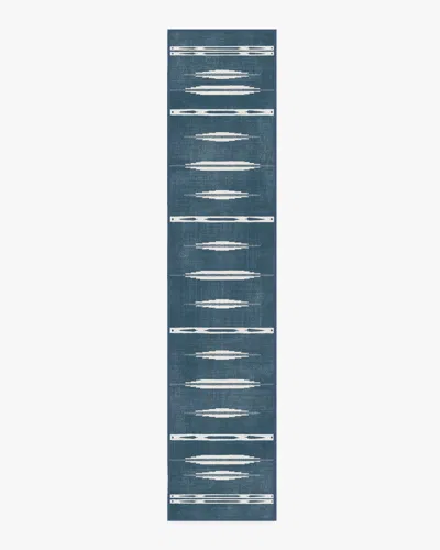 Ruggable Raye Indigo & Ivory Flatwoven Rug In Blue