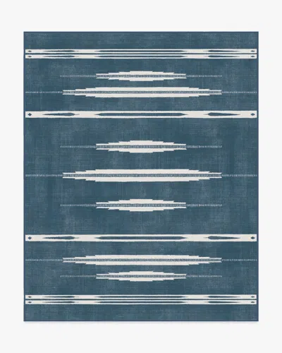 Ruggable Raye Indigo & Ivory Flatwoven Rug In Blue