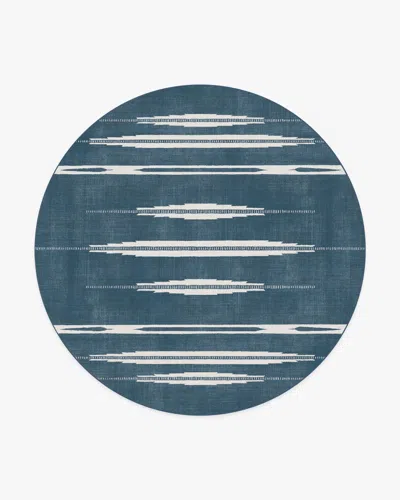 Ruggable Raye Indigo & Ivory Flatwoven Rug In Blue