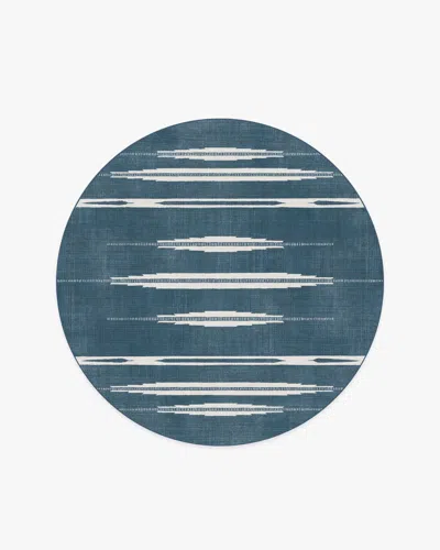 Ruggable Raye Indigo & Ivory Flatwoven Rug In Blue