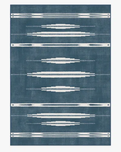 Ruggable Raye Indigo & Ivory Flatwoven Rug In Blue