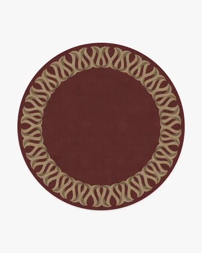 Ruggable Ribbon Border Red & Natural Flatwoven Rug