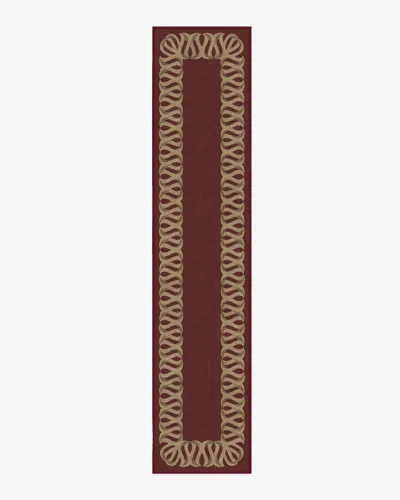 Ruggable Ribbon Border Red & Natural Flatwoven Rug