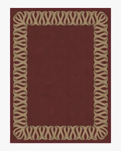 Ruggable Ribbon Border Red & Natural Flatwoven Rug