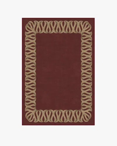 Ruggable Ribbon Border Red & Natural Flatwoven Rug In Brown