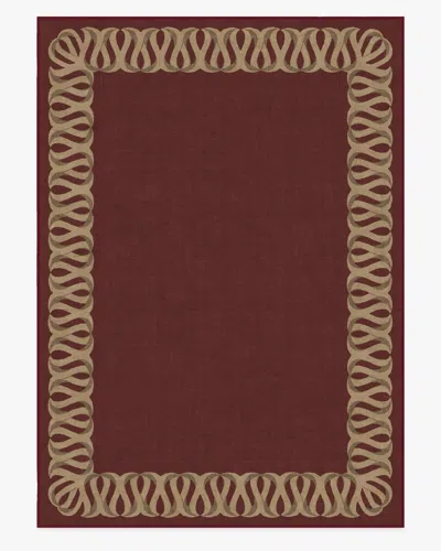 Ruggable Ribbon Border Red & Natural Flatwoven Rug