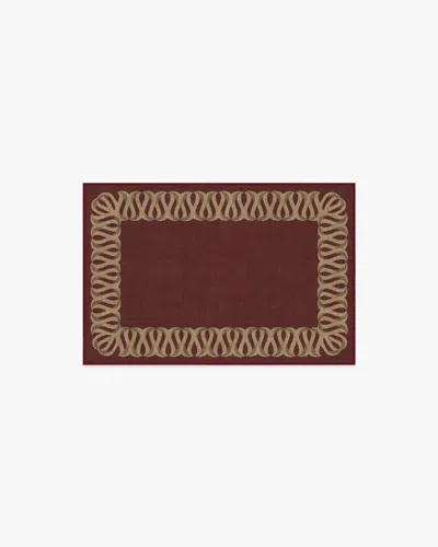 Ruggable Ribbon Border Red & Natural Flatwoven Rug In Brown