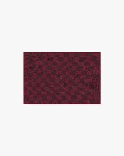 Ruggable Ricardo Checkerboard Burgundy Flatwoven Rug By Humberto Leon