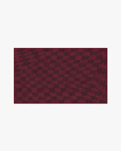 Ruggable Ricardo Checkerboard Burgundy Flatwoven Rug By Humberto Leon
