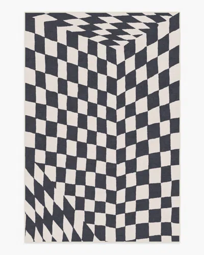 Ruggable Ricardo Checkerboard Ivory & Black Flatwoven Rug By Humberto Leon