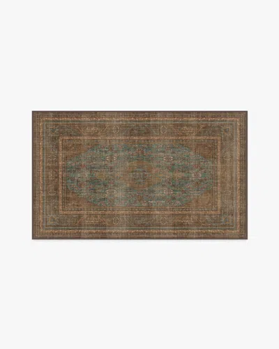 Ruggable Rowan Teal Blue & Copper Flatwoven Rug In Brown