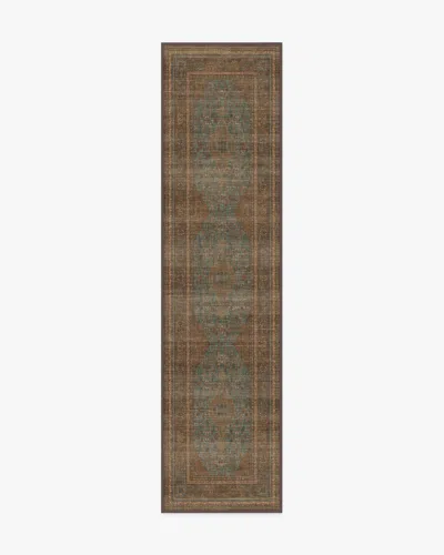 Ruggable Rowan Teal Blue & Copper Flatwoven Rug In Brown