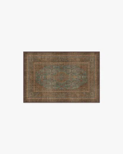 Ruggable Rowan Teal Blue & Copper Flatwoven Rug In Brown
