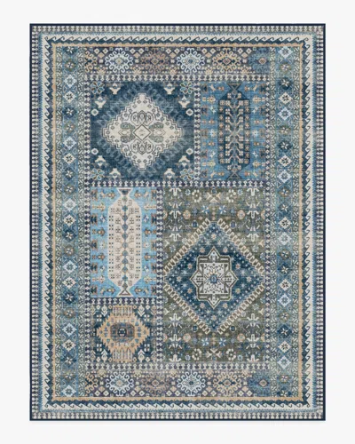Ruggable Rumi Blue Flatwoven Rug In Animal Print