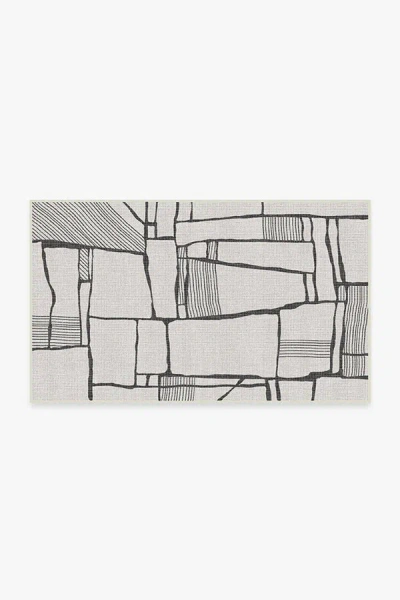 Ruggable Rune Black & Ivory Outdoor Rug In White