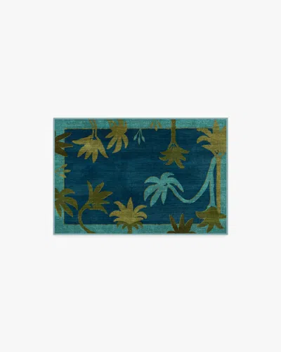 Ruggable Sabal Blue & Teal Flatwoven Rug By Jungalow