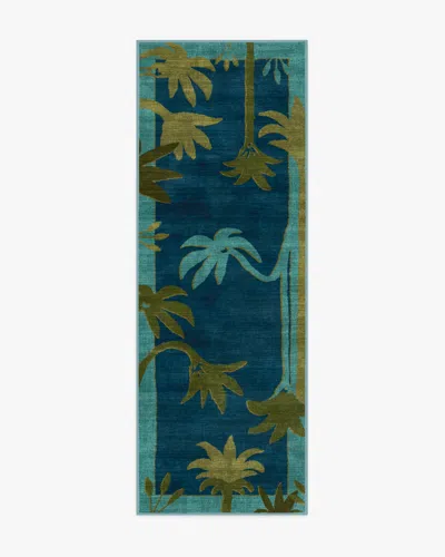 Ruggable Sabal Blue & Teal Flatwoven Rug By Jungalow