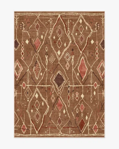 Ruggable Saguaro Trail Caramel & Cream Flatwoven Rug In Brown